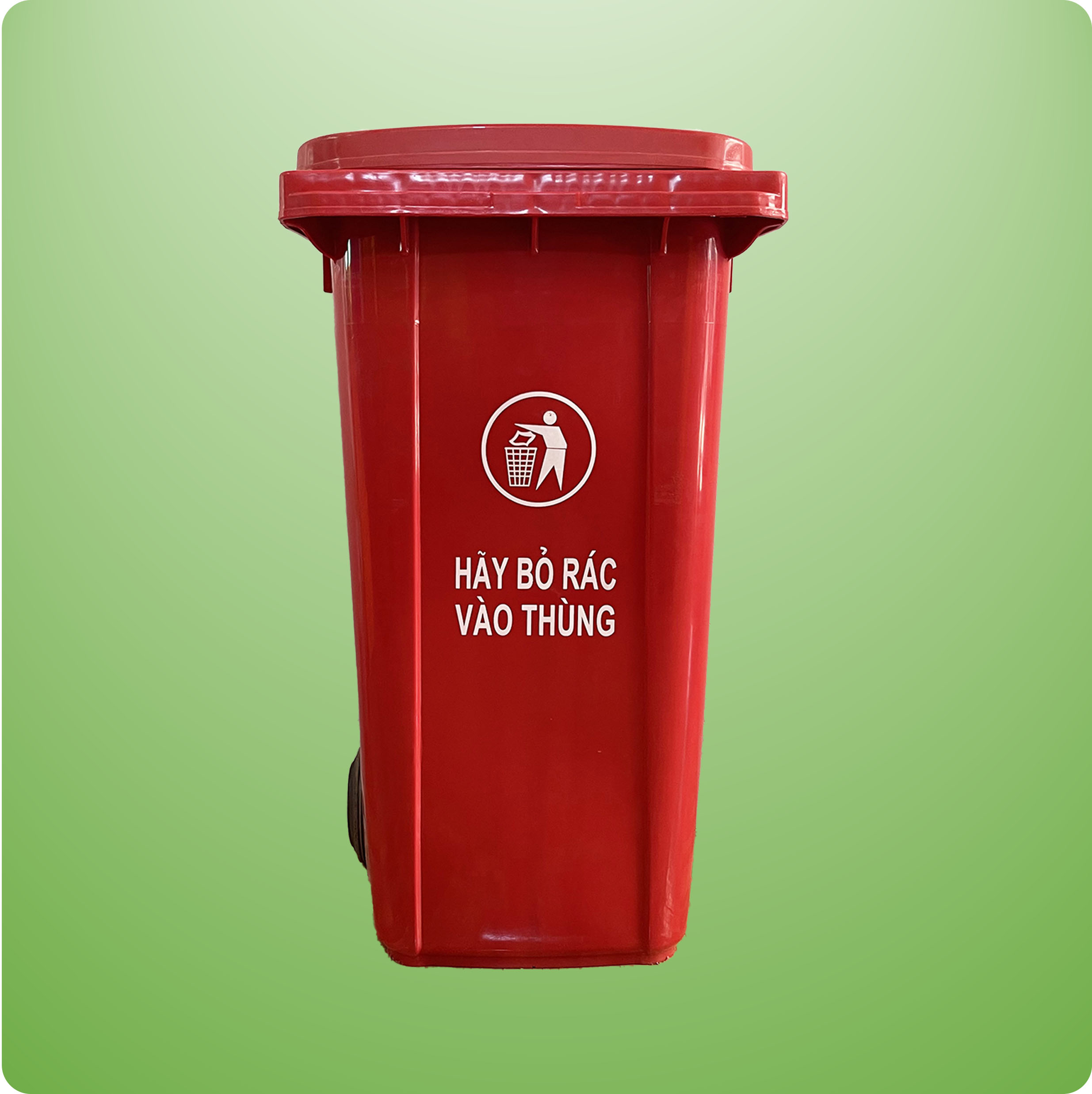 THÙNG RÁC 240L - NẮP KÍN - MÀU ĐỎ - 13KG