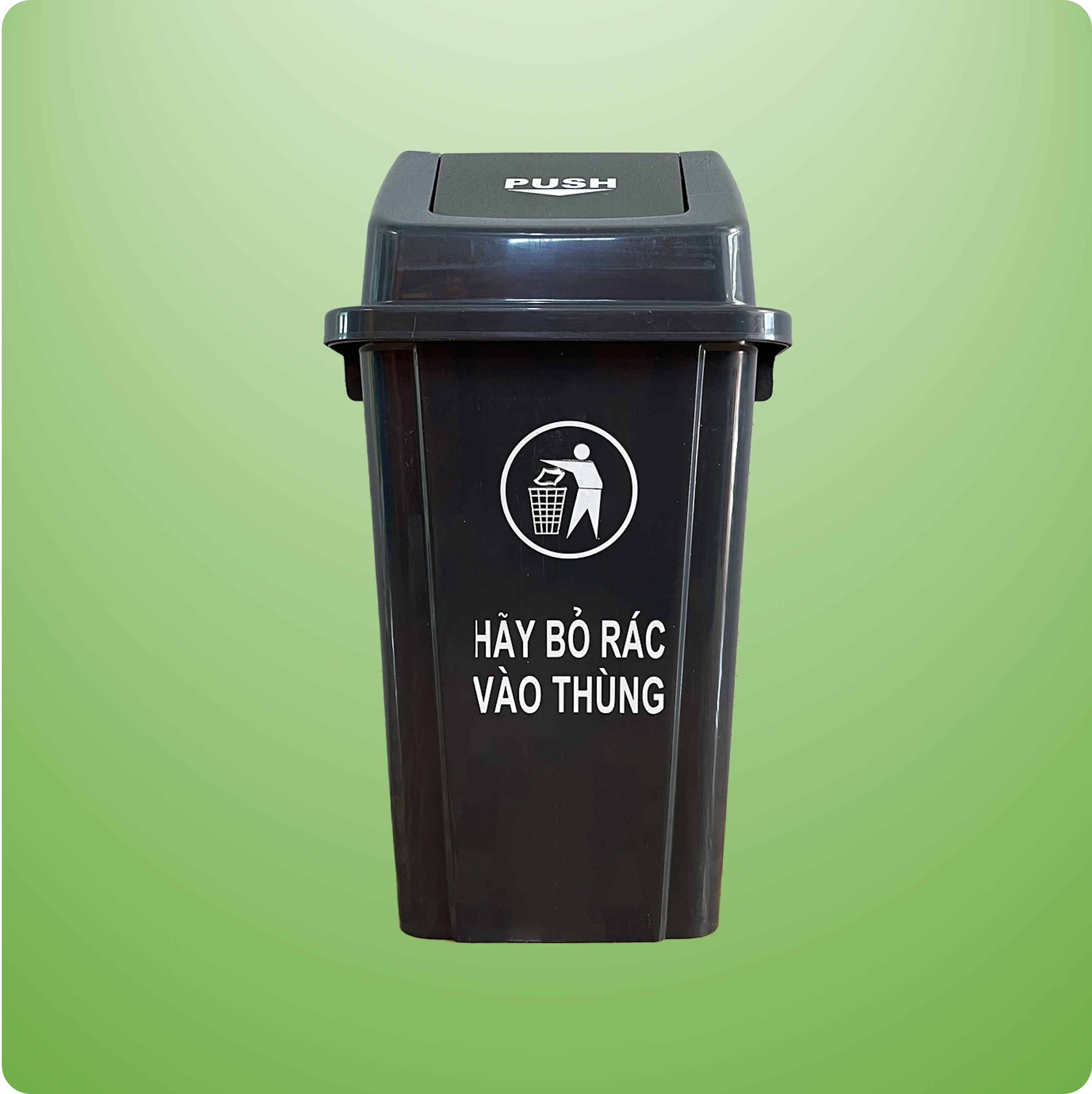 THÙNG RÁC 100L - NẮP LẬT - MÀU XÁM