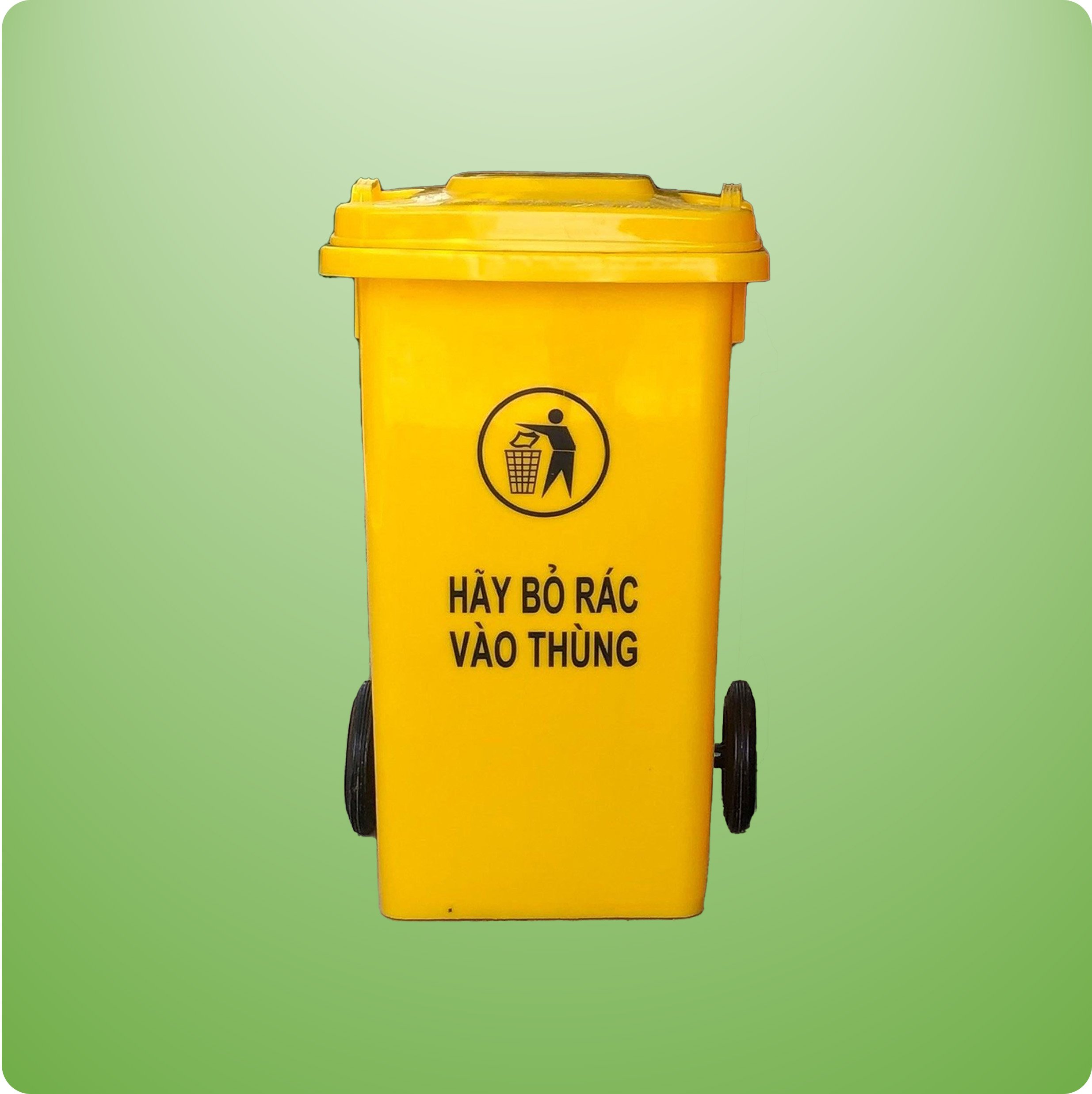 THÙNG RÁC 100L - NẮP KÍN - MÀU VÀNG